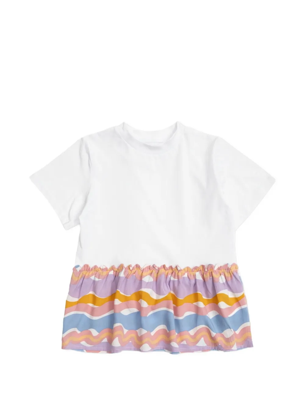 Stella McCartney Kids patterned-panel T-shirt - Weiß