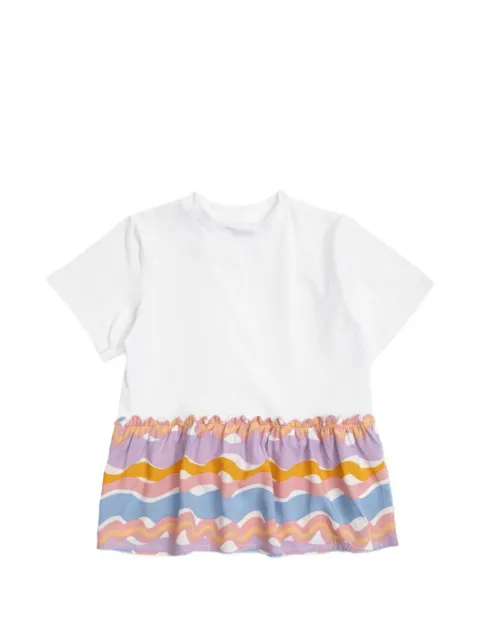 Stella McCartney Kids patterned-panel T-shirt