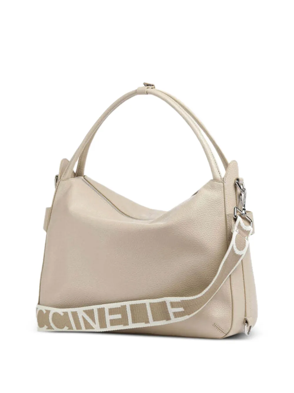 Coccinelle Leren shopper met strik Beige