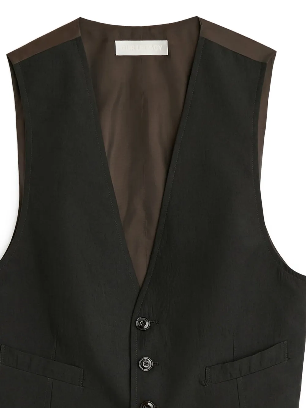 OUR LEGACY Top met V-hals en knoop Zwart