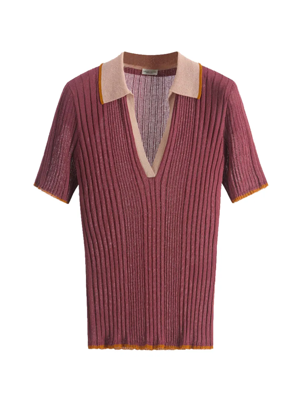 Roberto Collina ribbed V-neck T-shirt - Rot