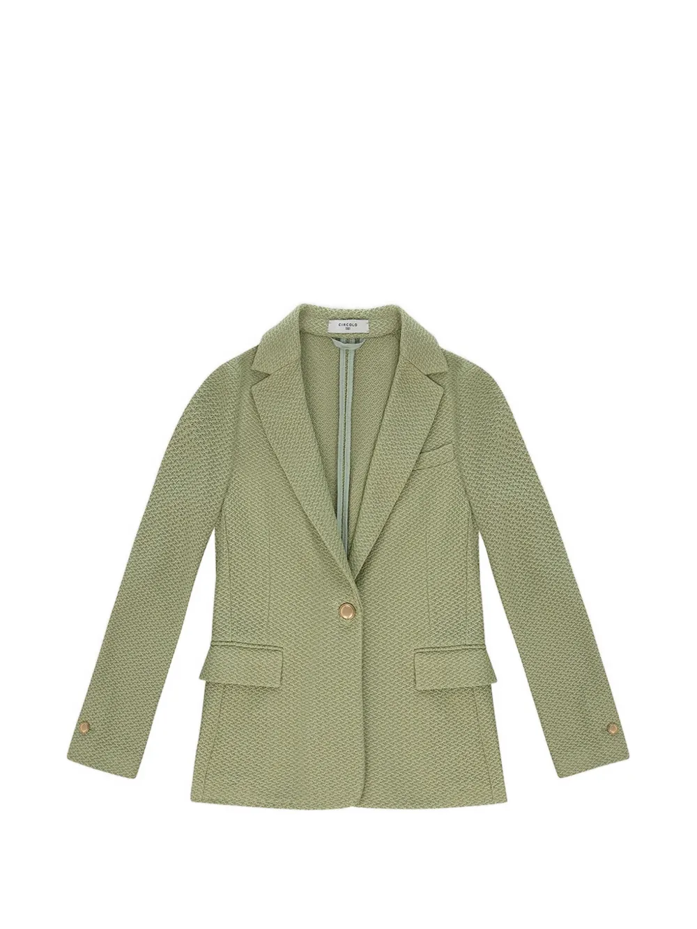 Circolo 1901 single-breasted slim-fit knitted cotton blazer - Green