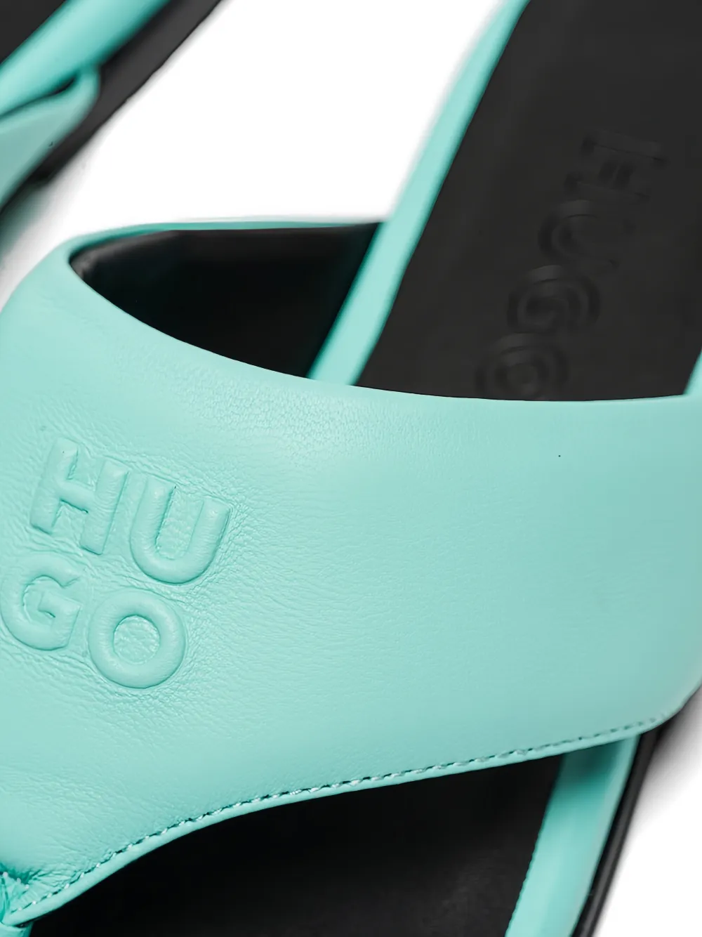 HUGO embossed thong sandals Blauw