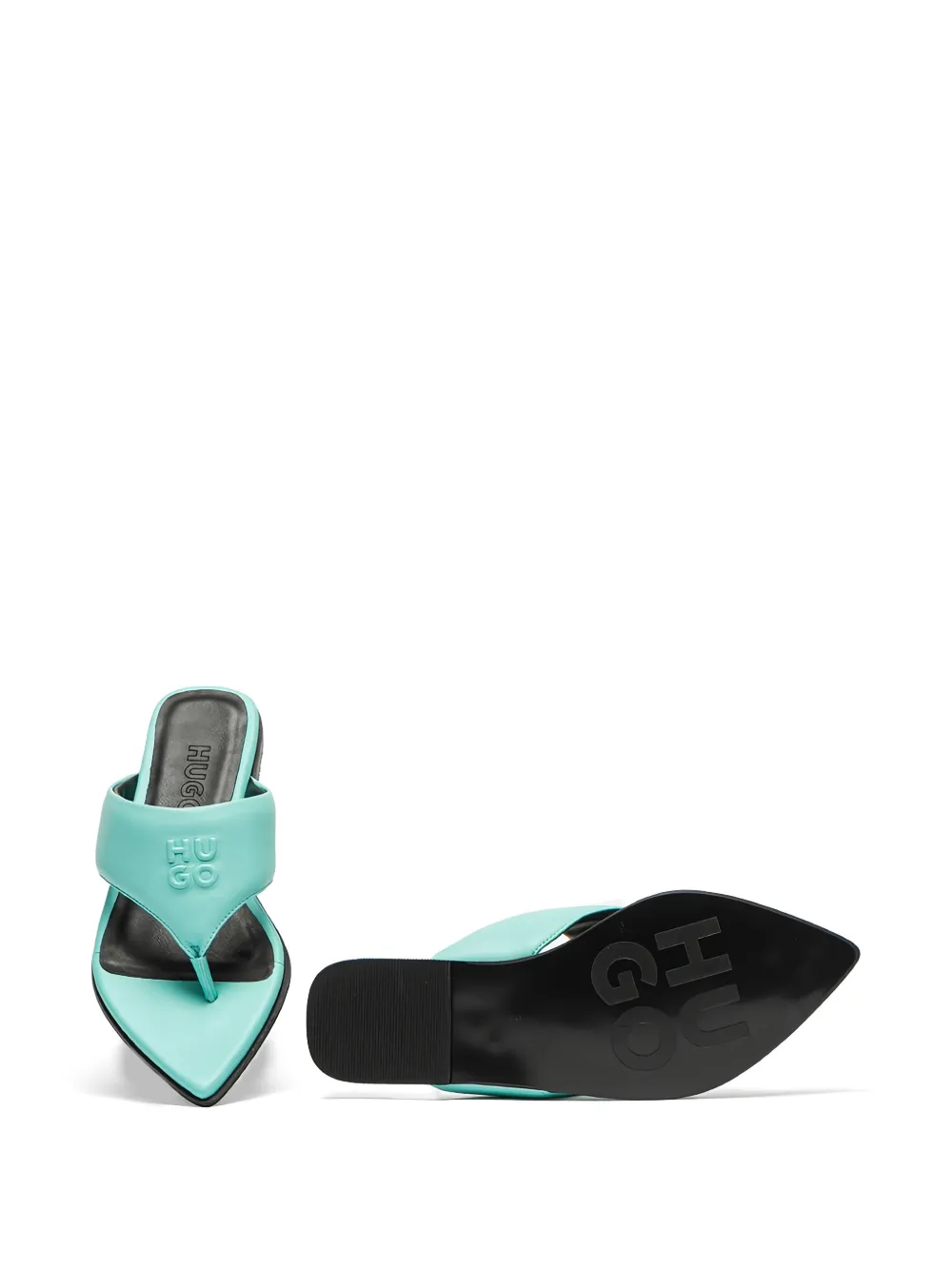 HUGO embossed thong sandals Blauw