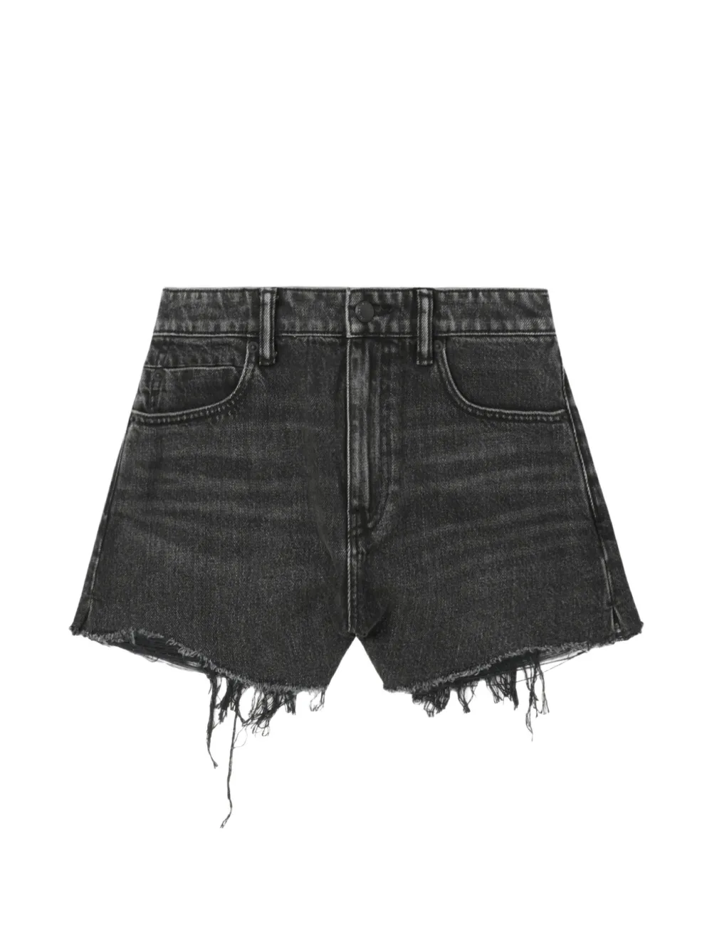 Alexander Wang Bite frayed-hem denim shorts - Nero