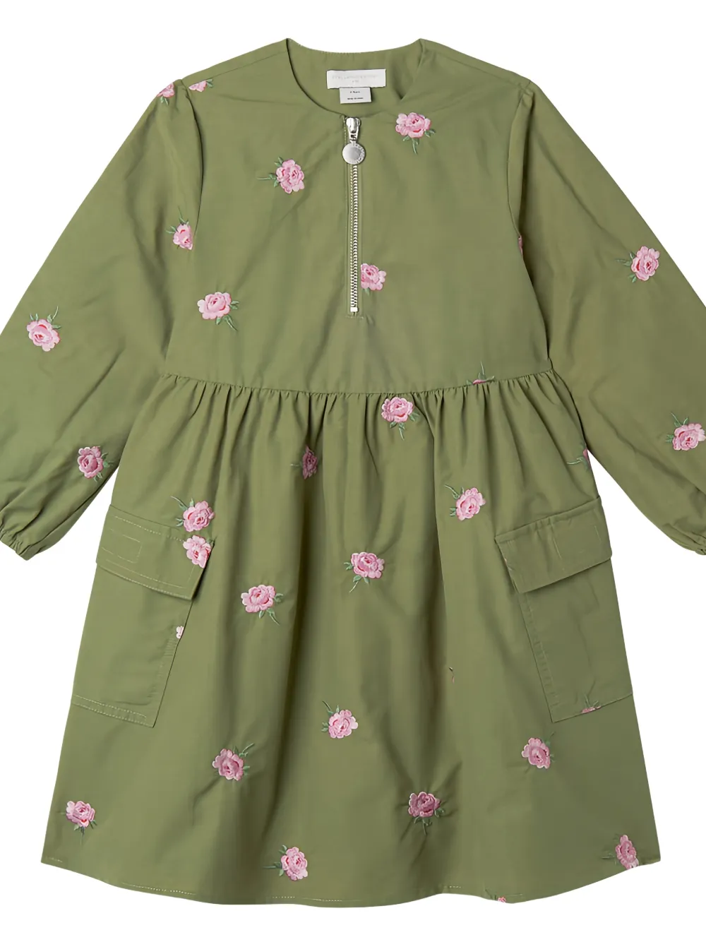 Stella McCartney Kids Jurk met geborduurde bloemen Groen