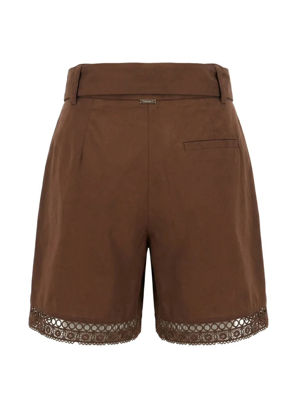 TWINSET Shorts met ceintuur Bruin