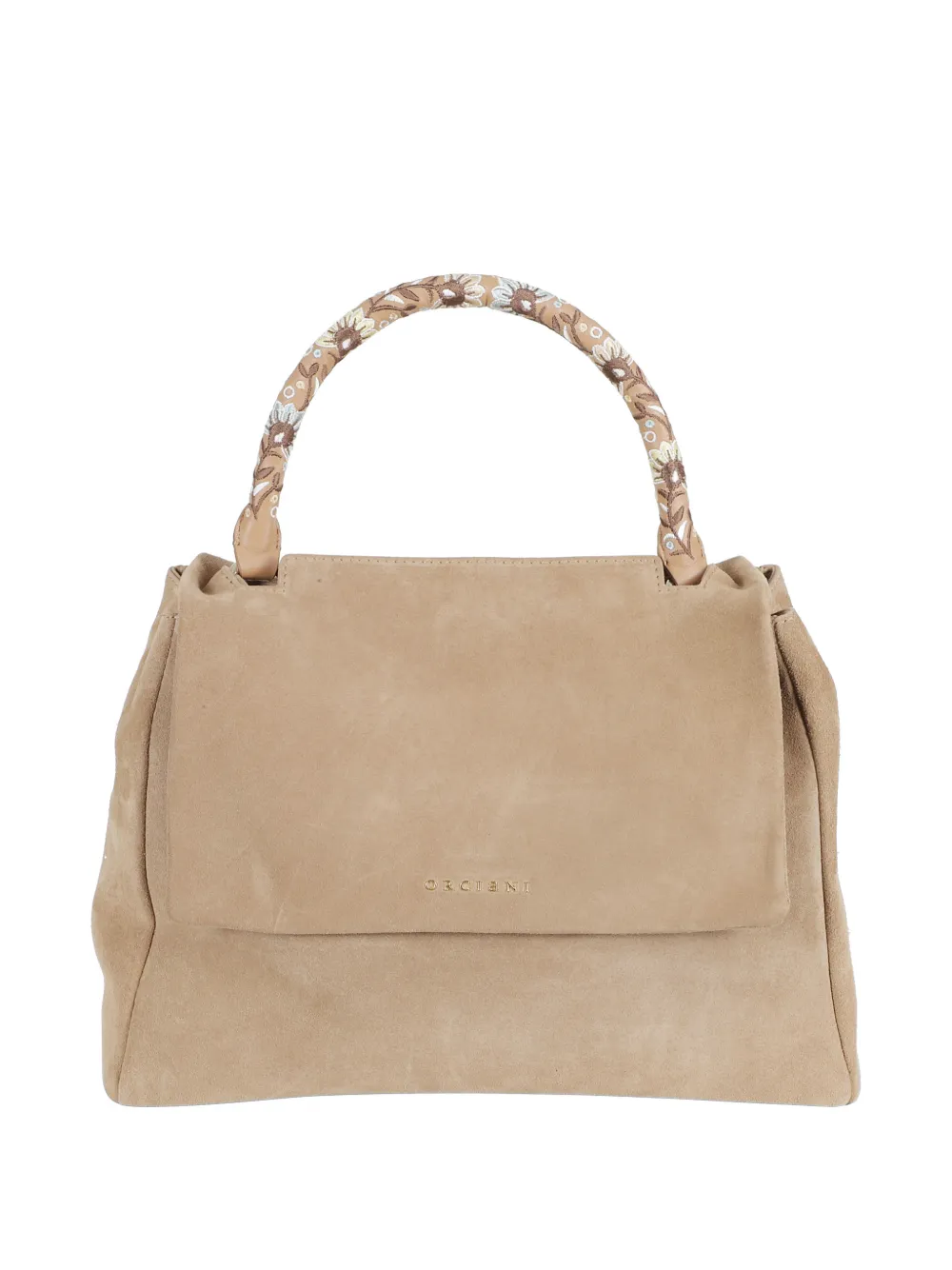 Orciani Sveva floral-handle tote bag - Toni neutri