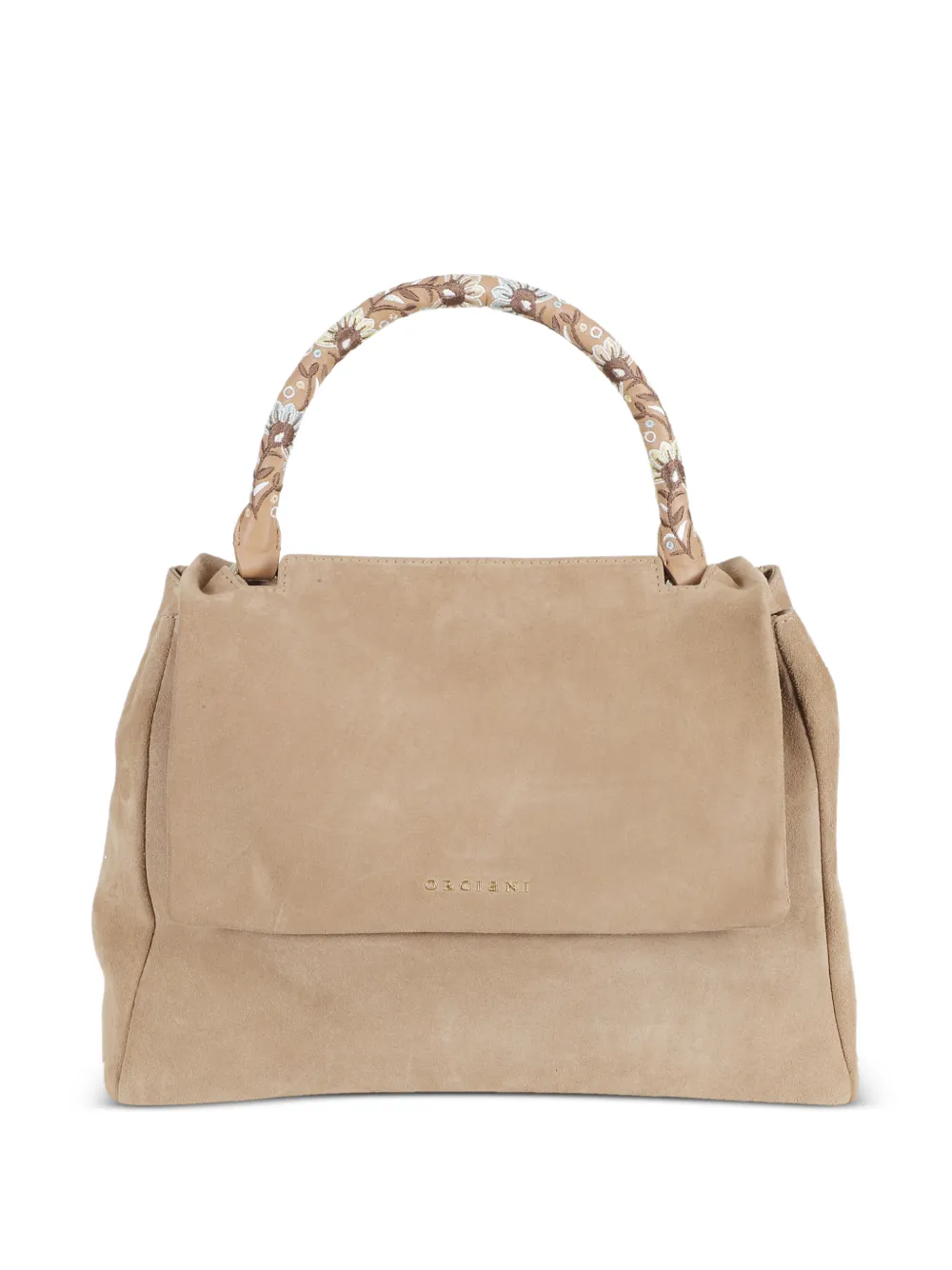 Orciani Sveva floral-handle tote bag - Toni neutri