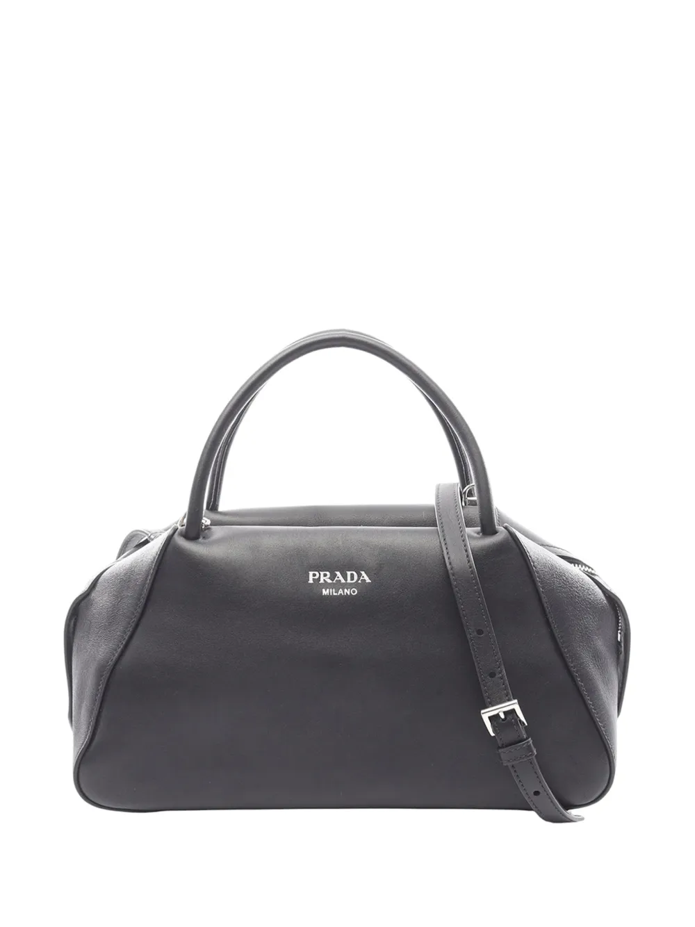 Pre-owned Prada 2010-2026 Brushed Leather Supernova Satchel In Black