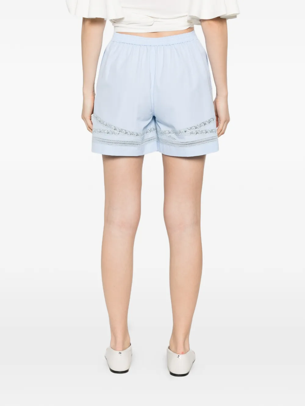 Ermanno Scervino Shorts met kant Blauw