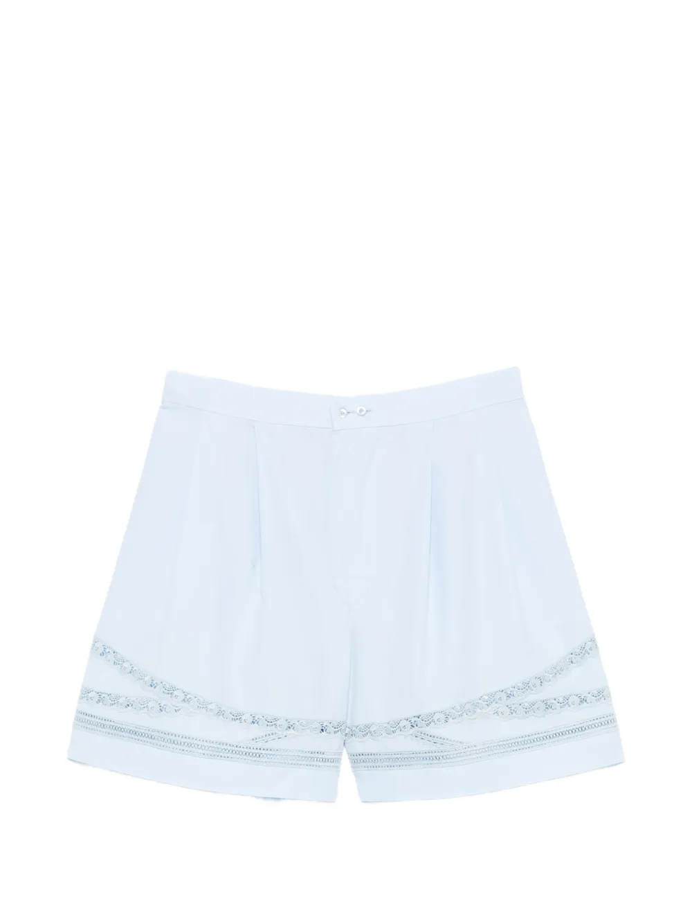 Ermanno Scervino lace-trim pleated shorts - Blu