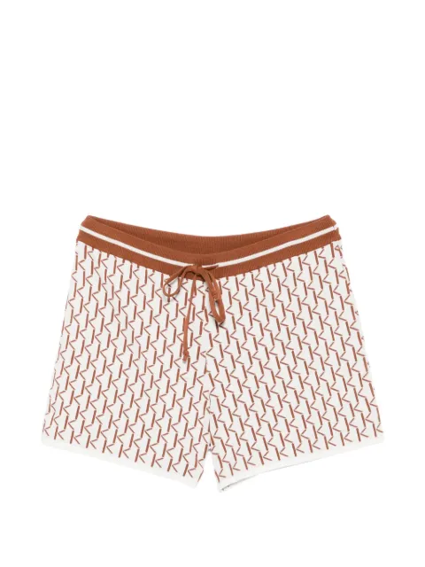 Kiton monogram-pattern knit shorts