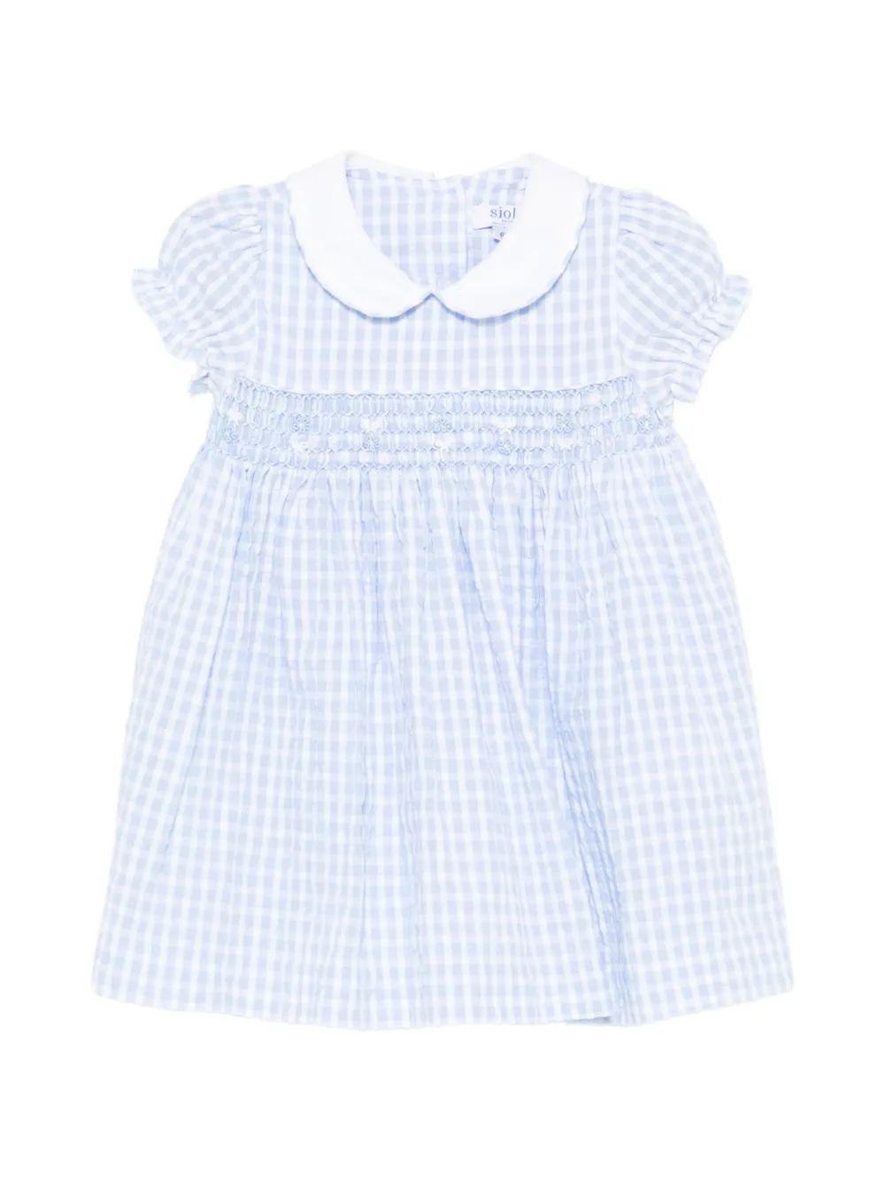 Siola gingham-print smocked dress - Blu