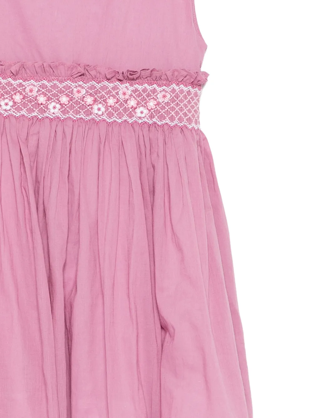 Siola Jurk met geborduurde bloemen Roze