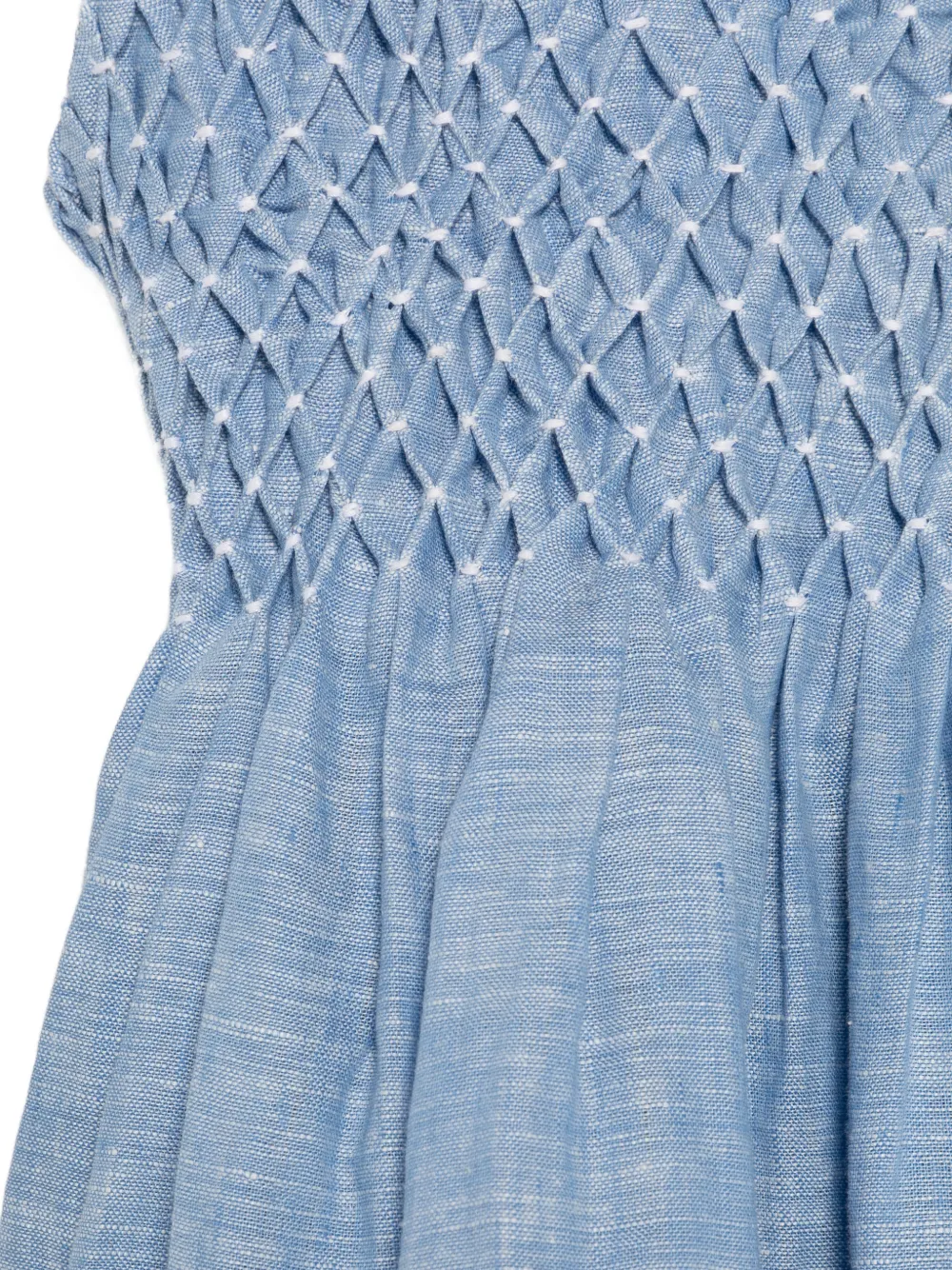 Siola Gesmockte jurk met ronde kraag Blauw