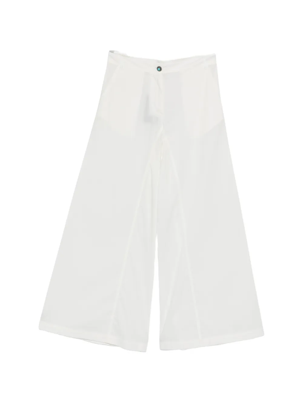 PINKO Canelli embellished-button wide-leg trousers - Weiß