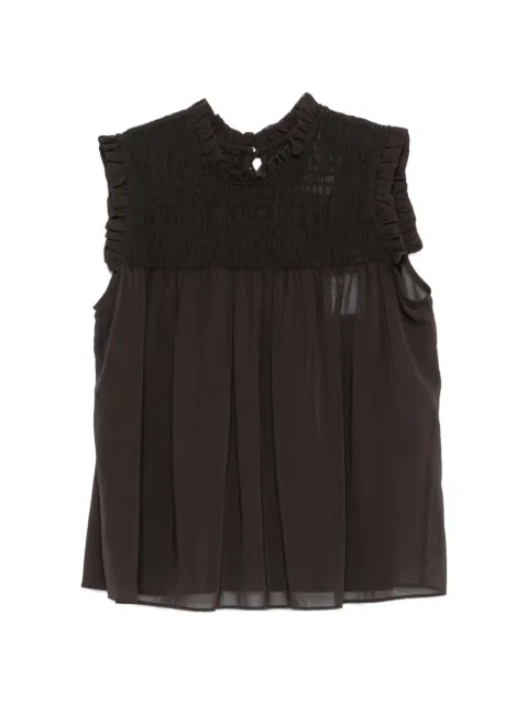 PINKO Ariccia smocked ruffled top
