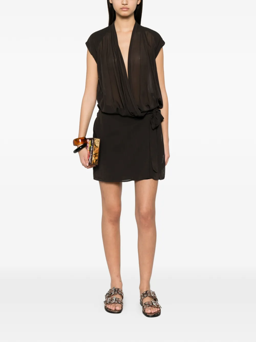 PINKO Ardola mini-jurk met striksluiting Bruin