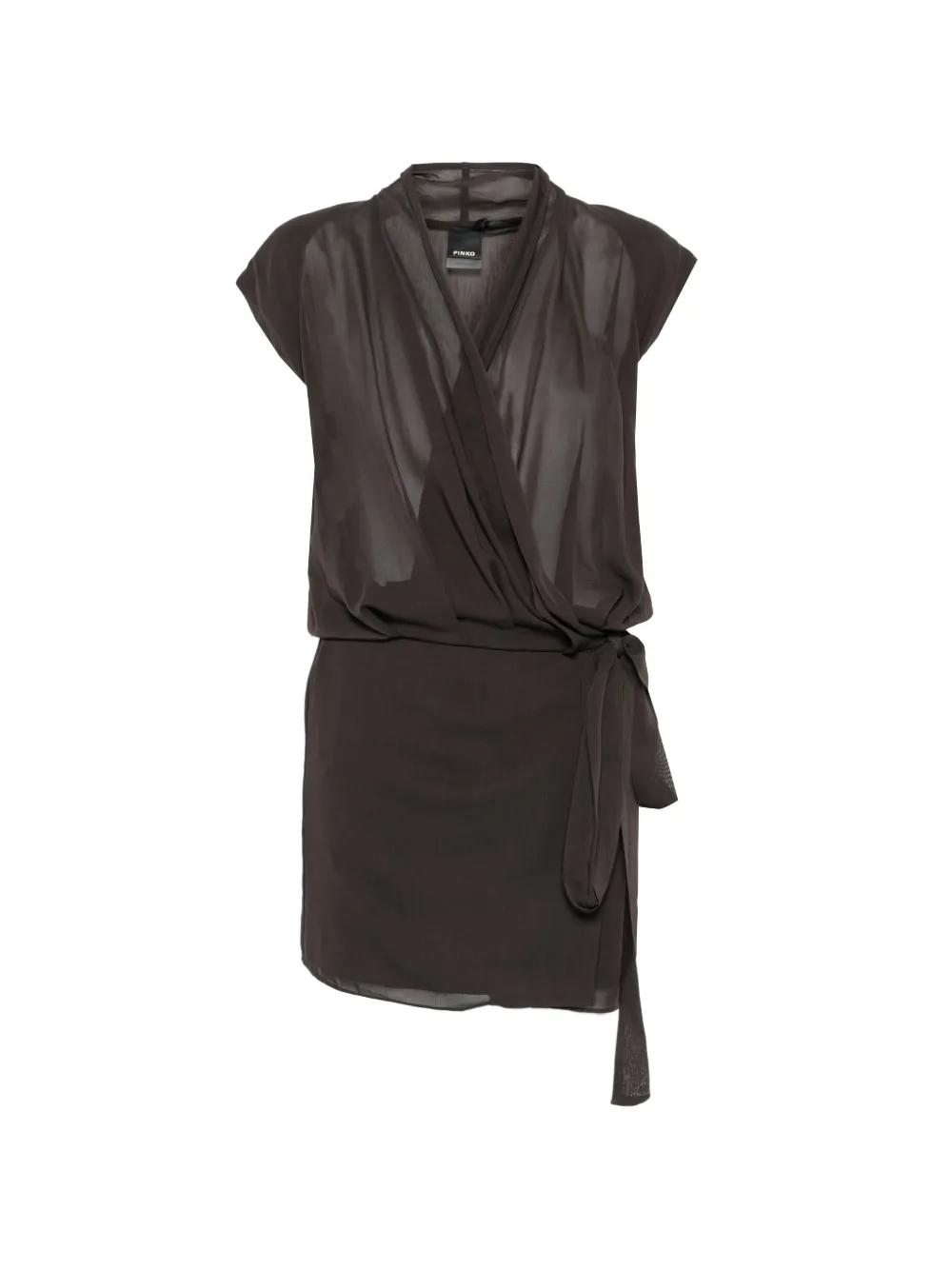 PINKO Ardola draped tie-fastening mini dress - Braun