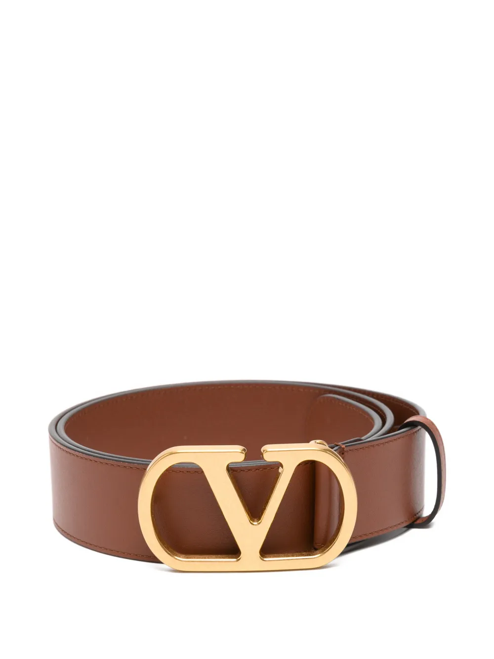 Valentino Garavani V-logo leather belt - Brown