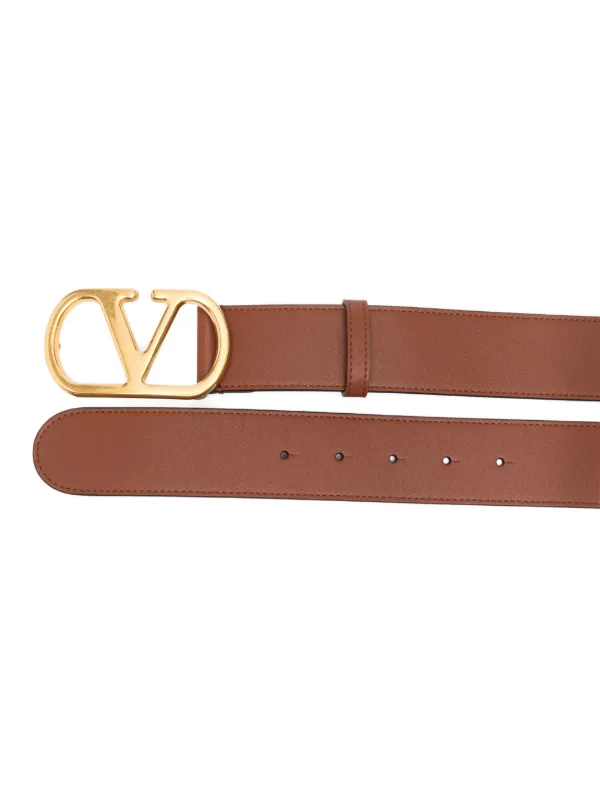 Valentino Garavani V-logo Leather Belt | Brown | FARFETCH