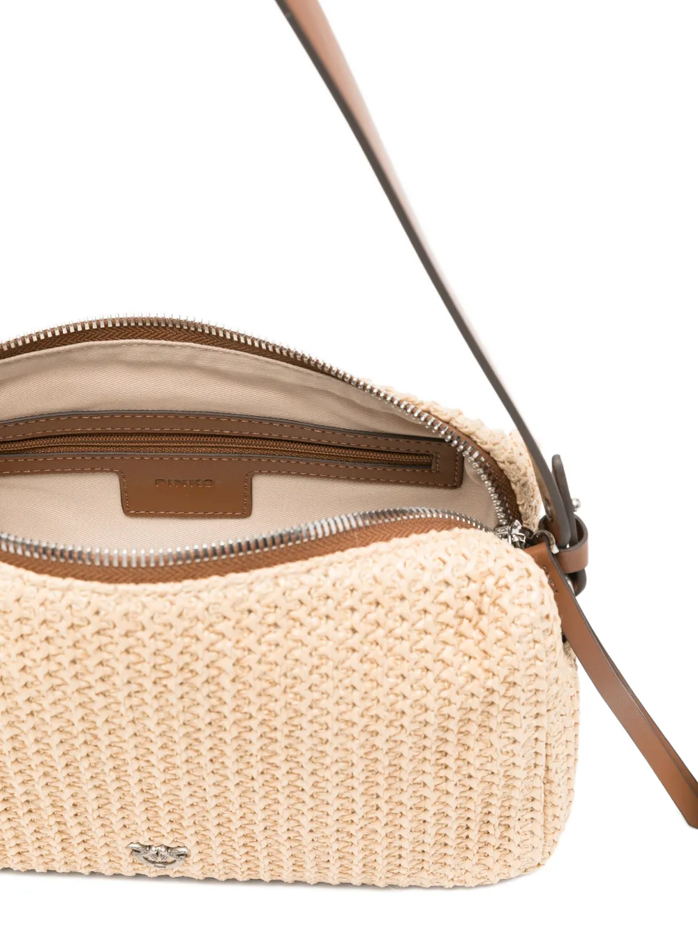 PINKO Love Birds schoudertas met gespdetail Beige