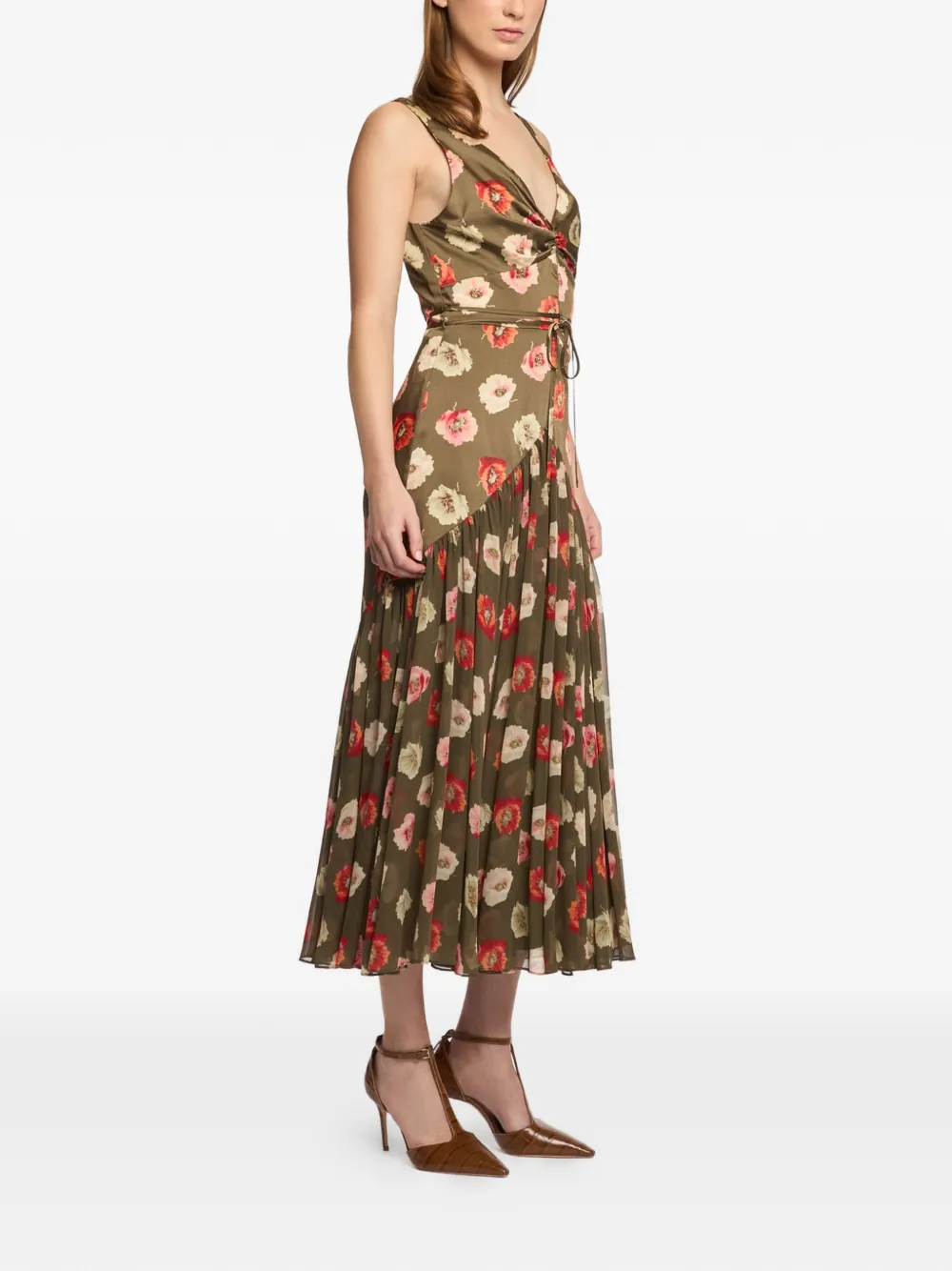 Cinq A Sept Jurk met bloemenprint Groen