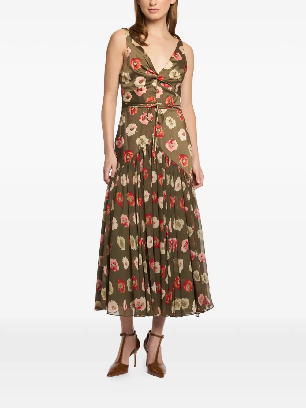 Cinq A Sept Jurk met bloemenprint Groen