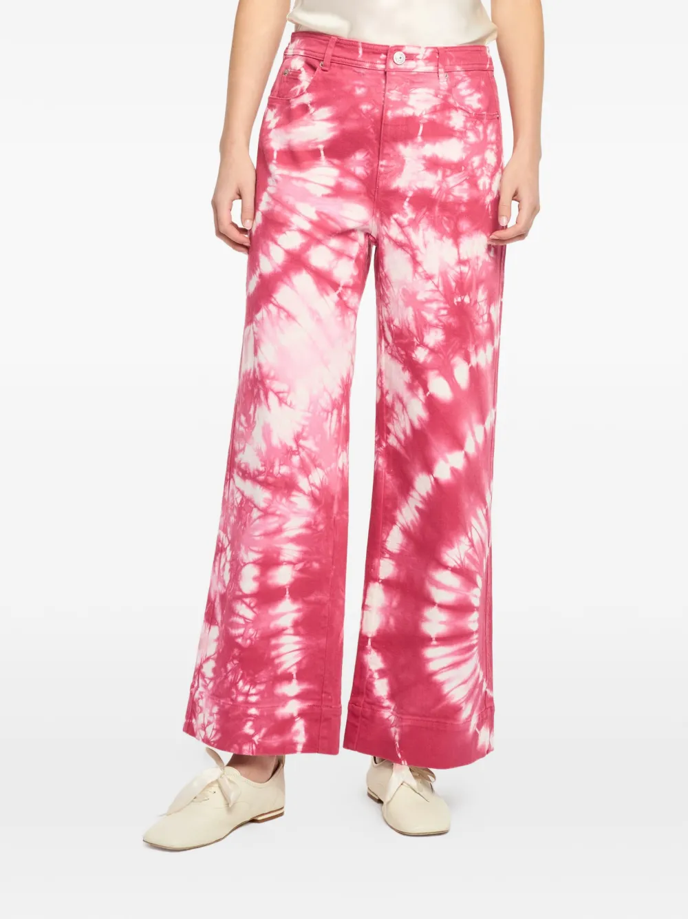 Cinq A Sept Betsy jeans met tie-dye print Roze