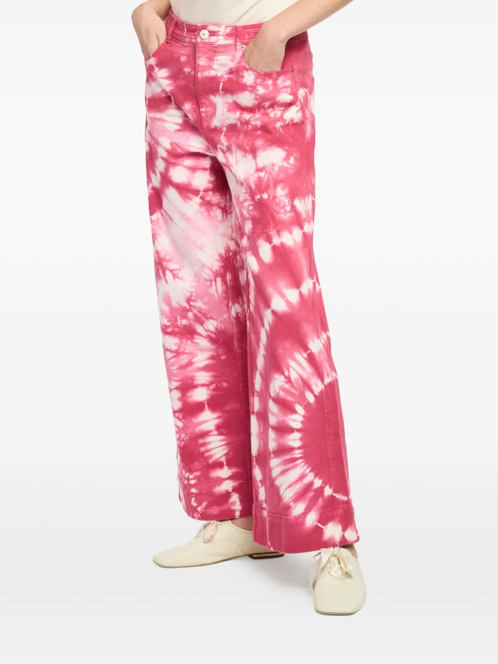 Cinq A Sept Betsy jeans met tie-dye print Roze