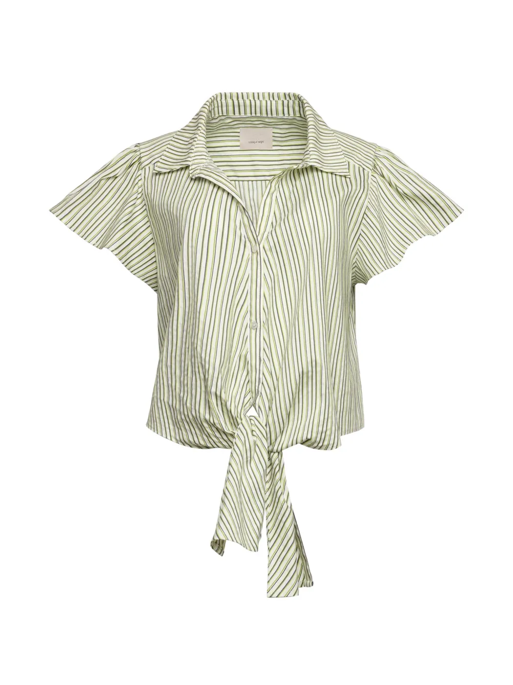 Cinq A Sept striped flutter-sleeve blouse - Bianco