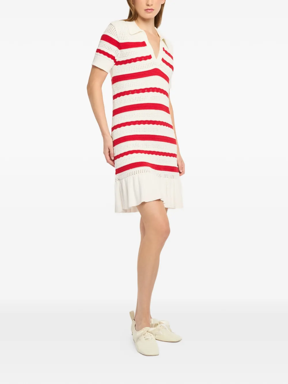 Cinq A Sept Gestreepte polojurk Wit