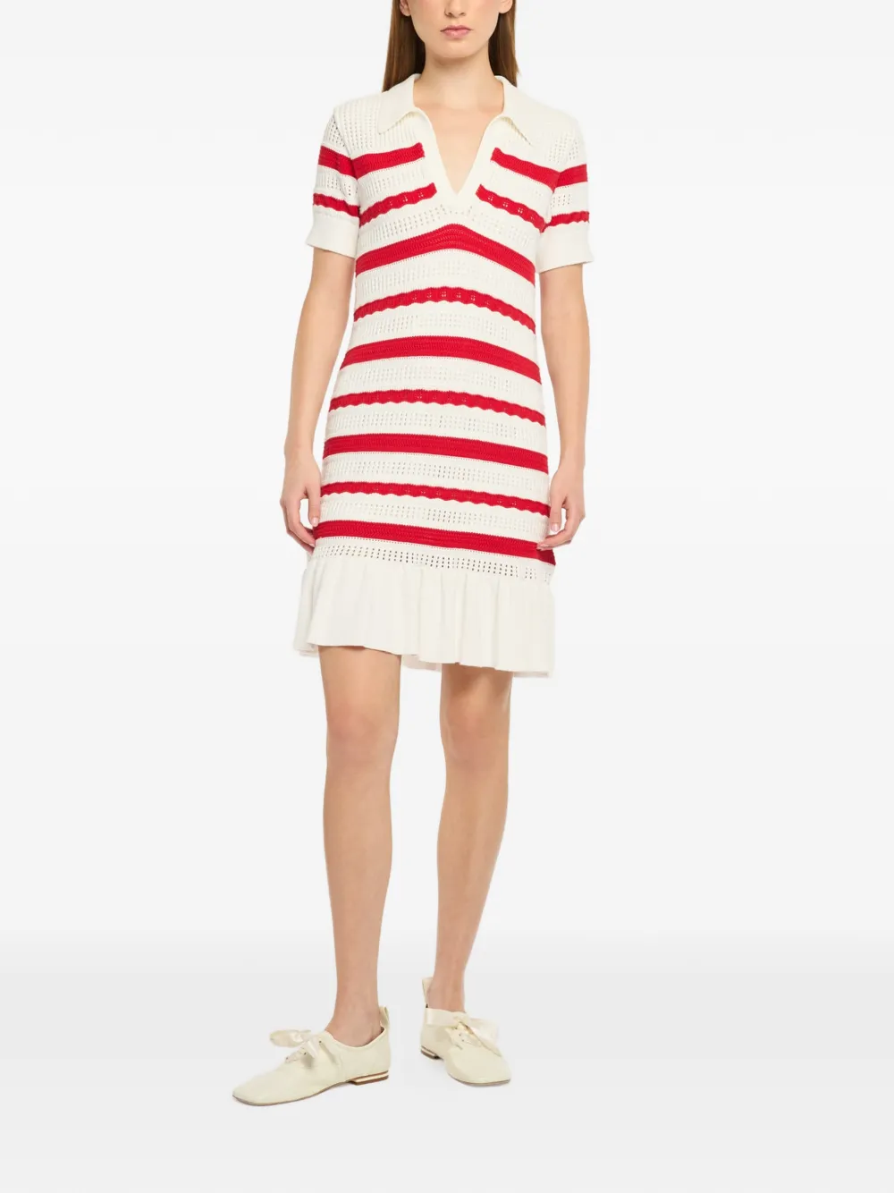 Cinq A Sept Gestreepte polojurk Wit