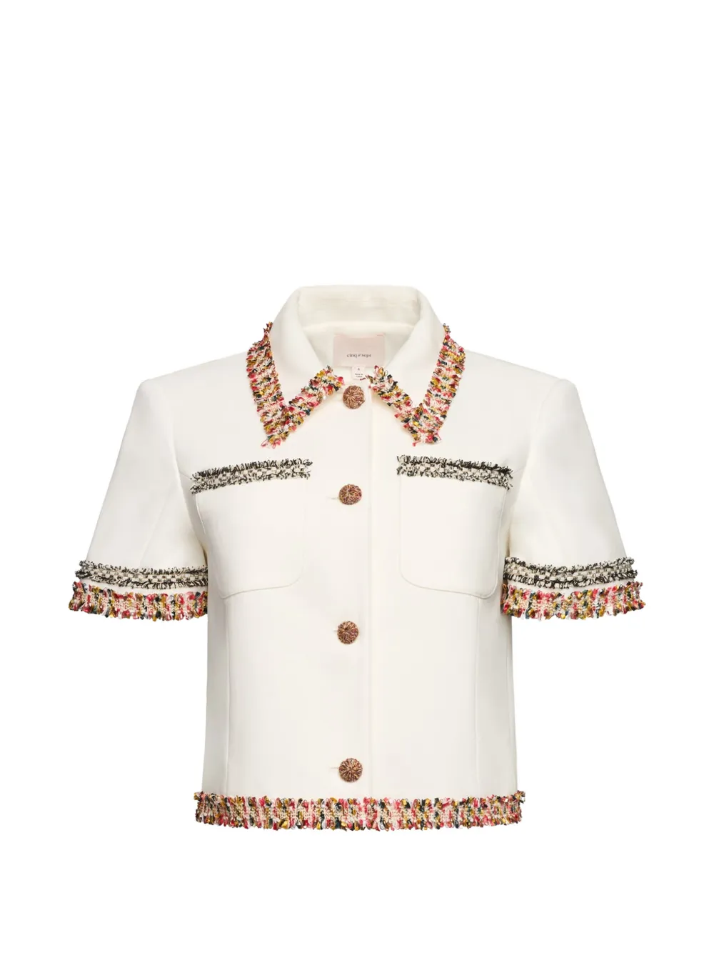 Cinq A Sept fringed collared jacket - Bianco