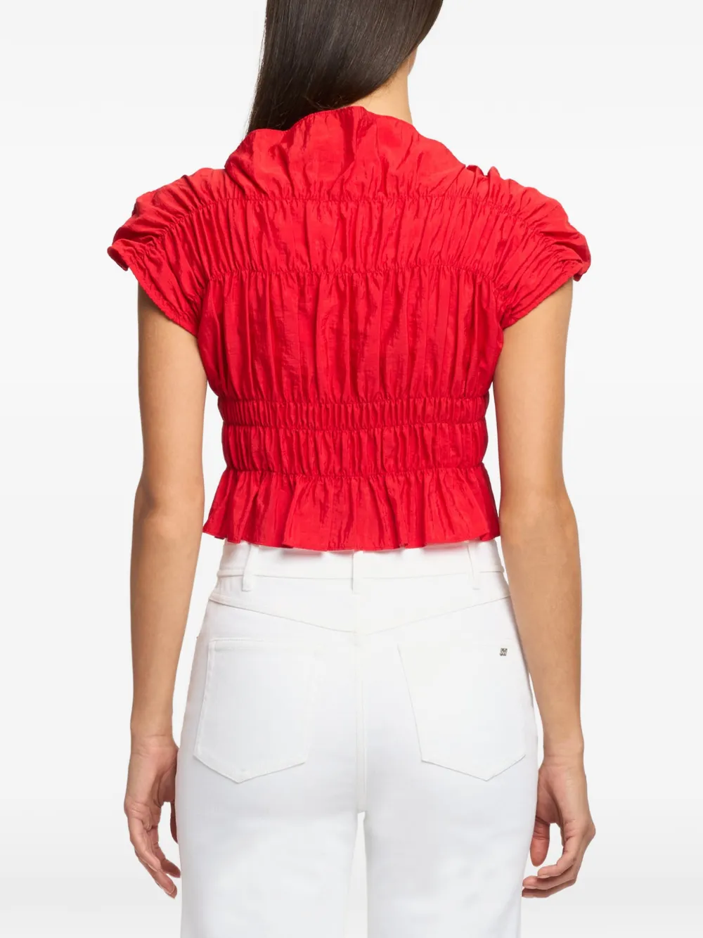 Cinq A Sept Evalina top met ruches Rood