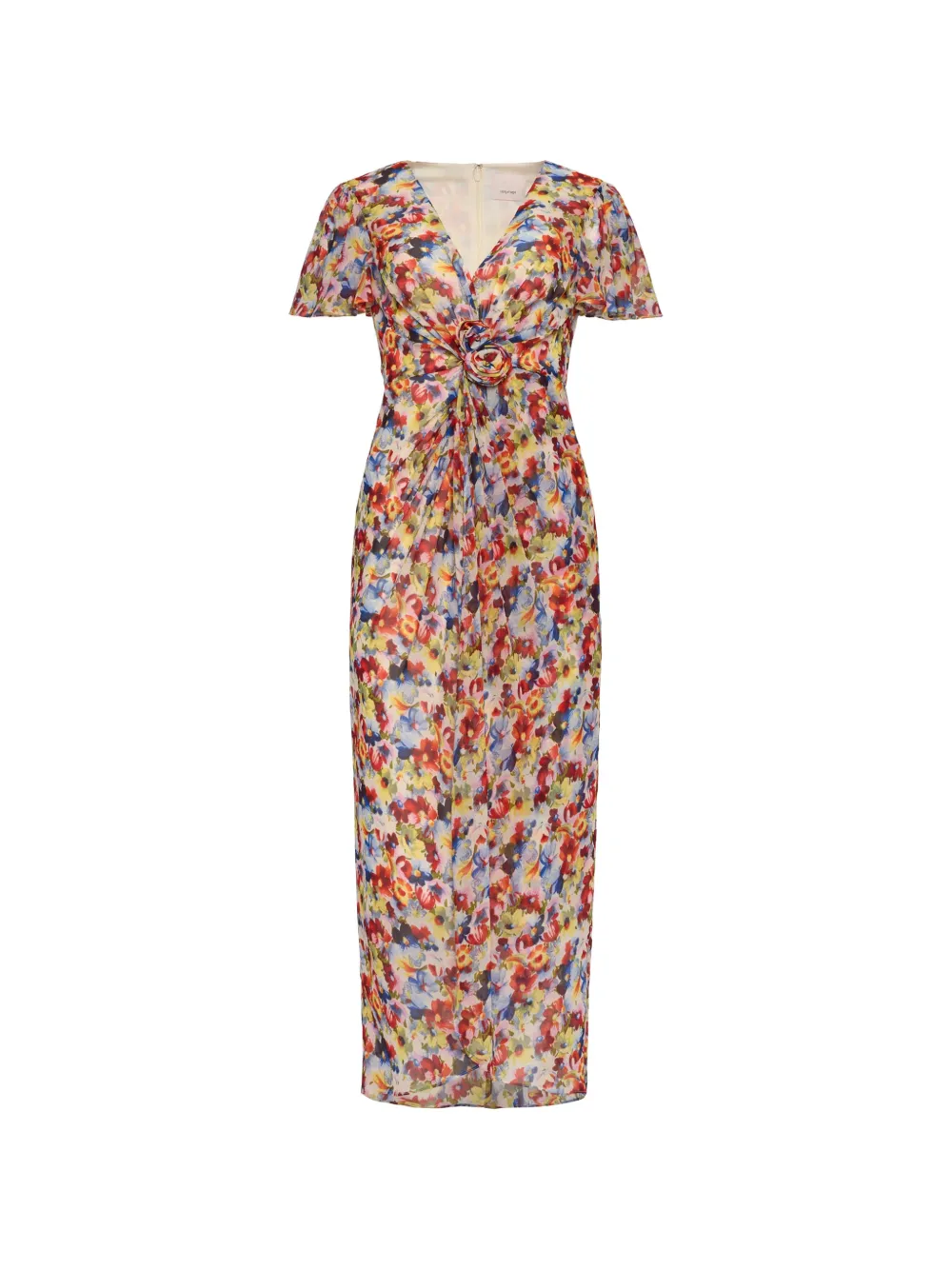 Cinq A Sept floral V-neck dress - Red