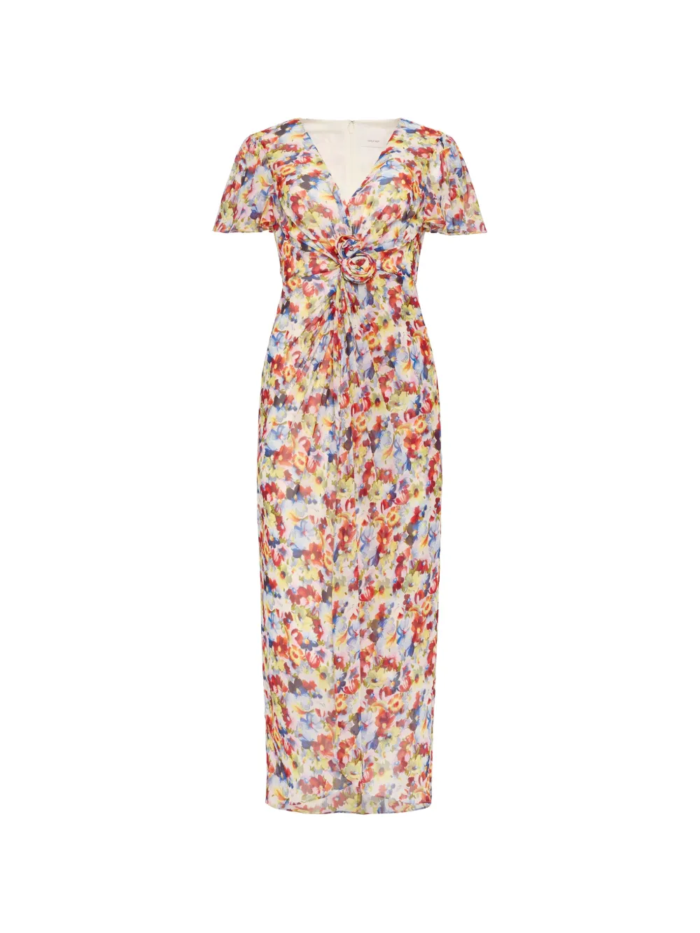 Cinq A Sept floral V-neck dress - Red