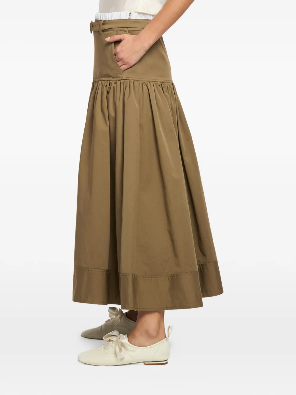 Cinq A Sept belted gathered skirt Bruin