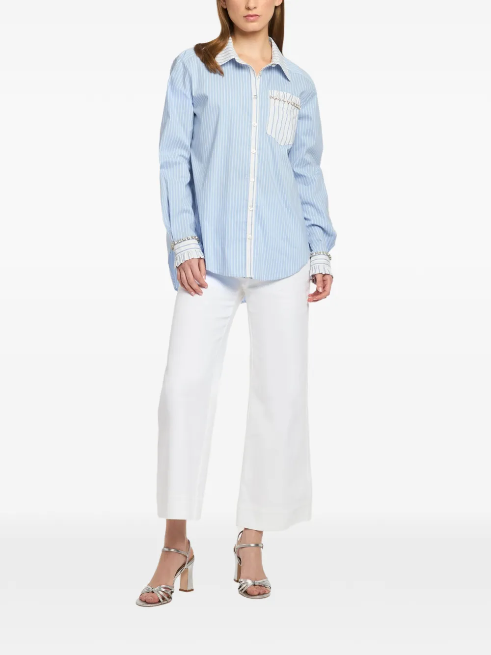 Cinq A Sept Dorsia blouse verfraaid met strepen Blauw