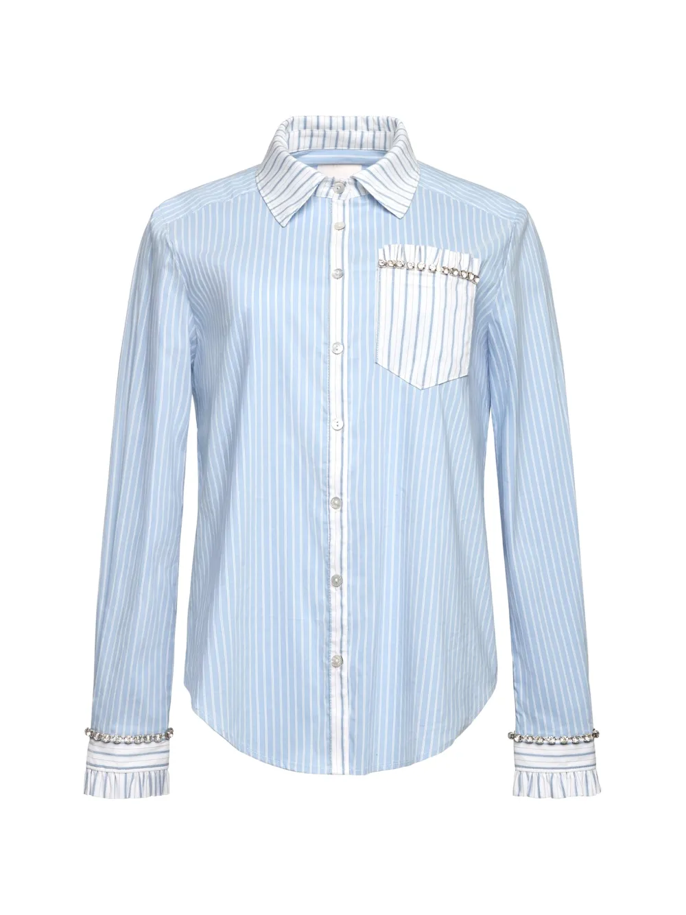 Cinq A Sept Dorsia striped-embellished shirt - Blu