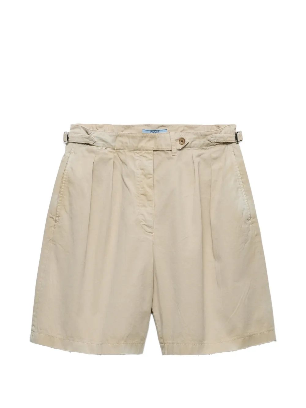Prada garment-dyed old gabardine shorts - Neutrals