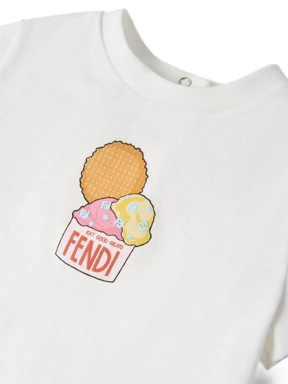 Fendi Kids T-shirt met grafische print Wit