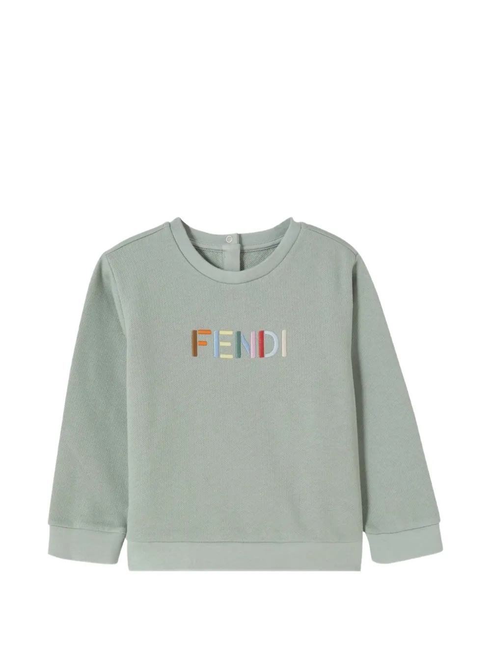 Fendi Kids embroidered-logo sweater - Verde