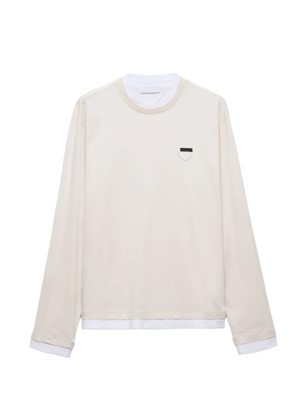Prada T-shirt a maniche lunghe in cotone - Toni neutri