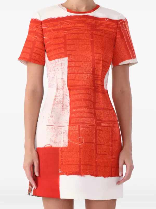 Jason Wu Collection X Robert Rauschenberg Artwork Mini Dress in Red