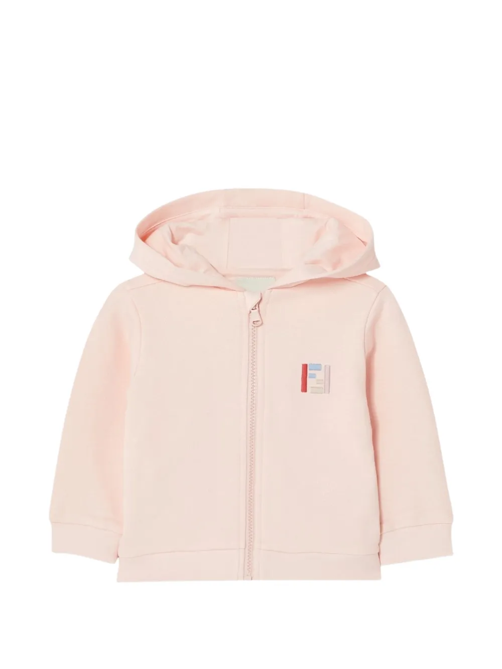 Fendi Kids logo-embroidered zip-up hoodie - Rosa
