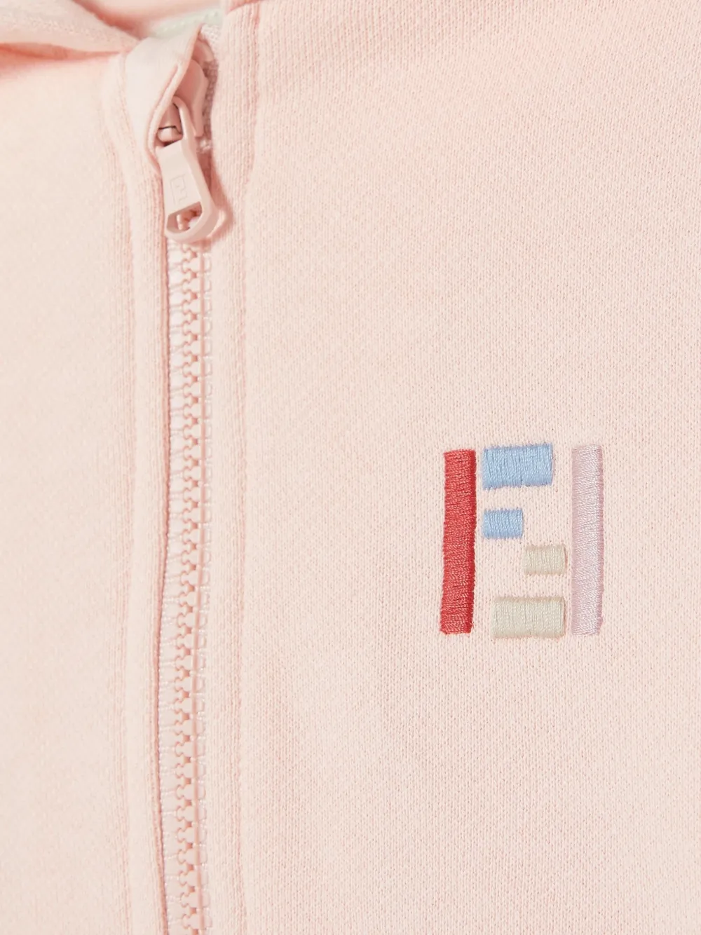 Fendi Kids Hoodie met geborduurd logo en rits Roze