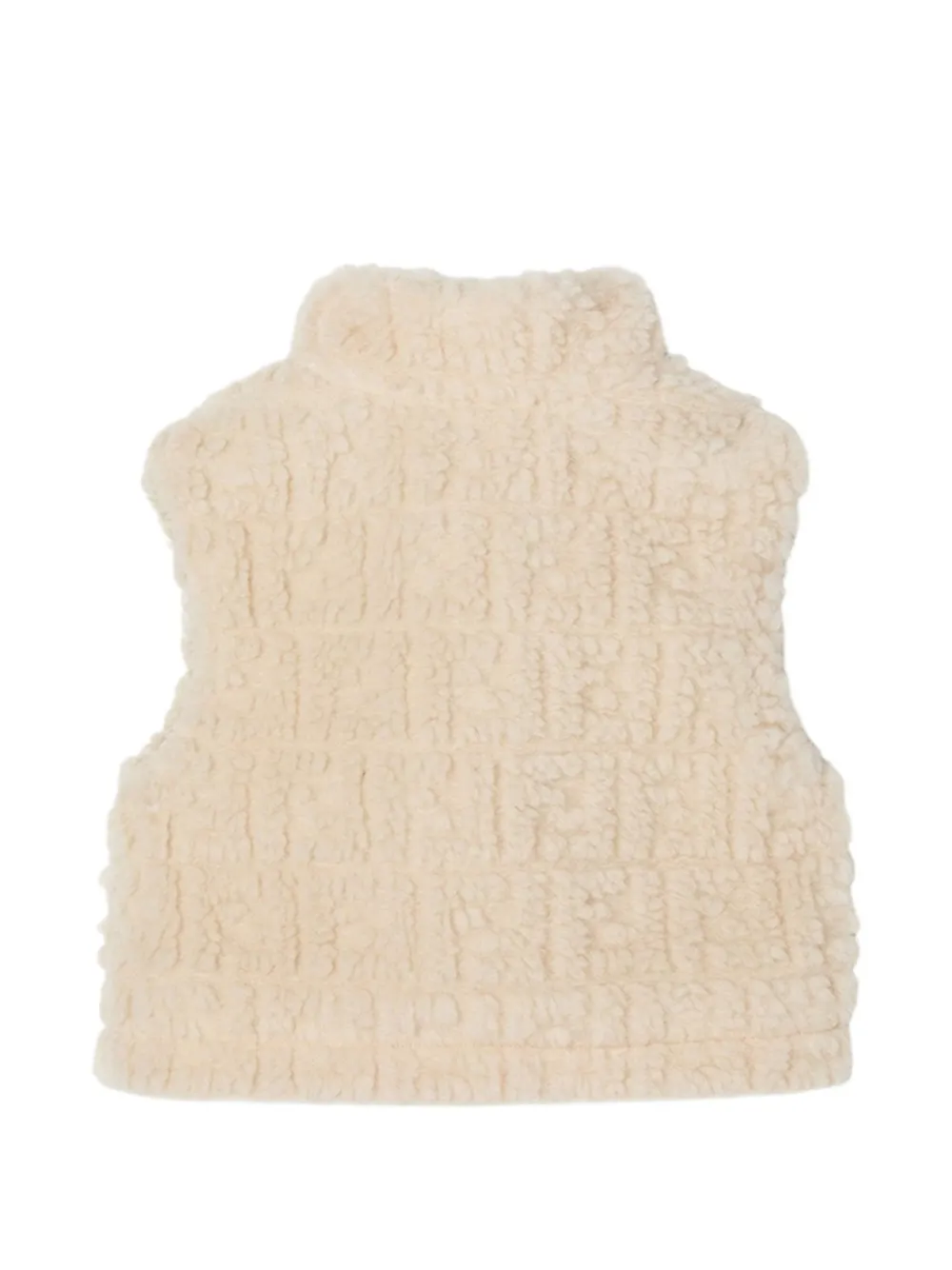 Fendi Kids FF logo-patterned shearling waistcoat Beige