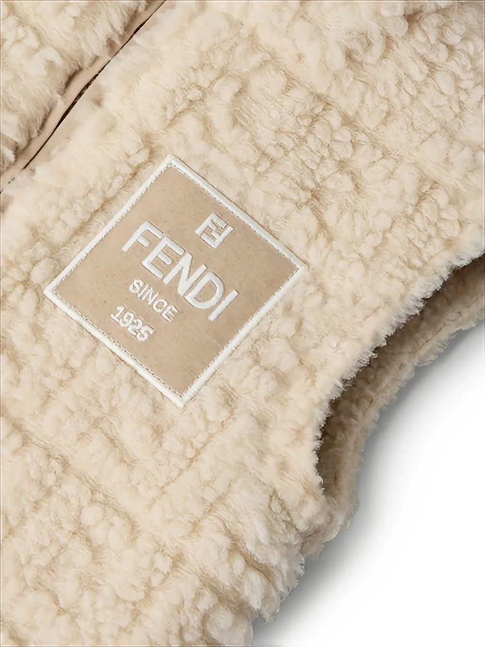 Fendi Kids FF logo-patterned shearling waistcoat Beige